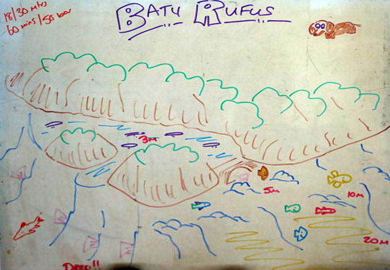 Batu Rufu, Raja Ampat, Diving Map Batu Rufu Dive Site Map