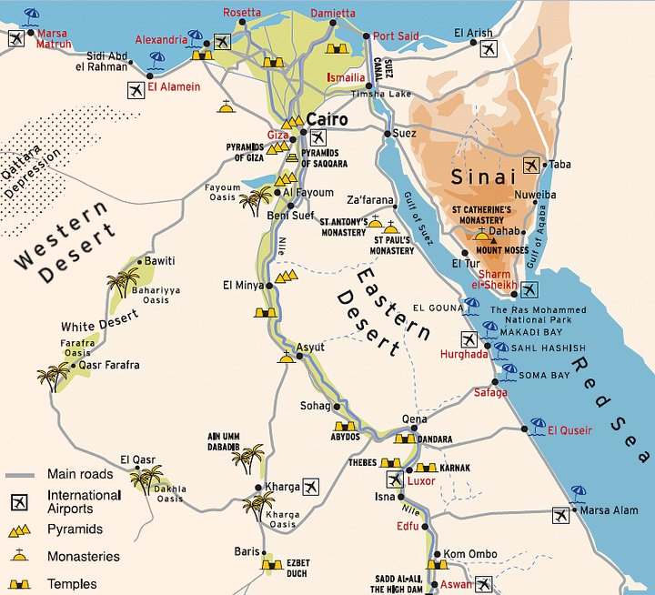 Map of Egypt and the Red Sea Map of the Red Sea